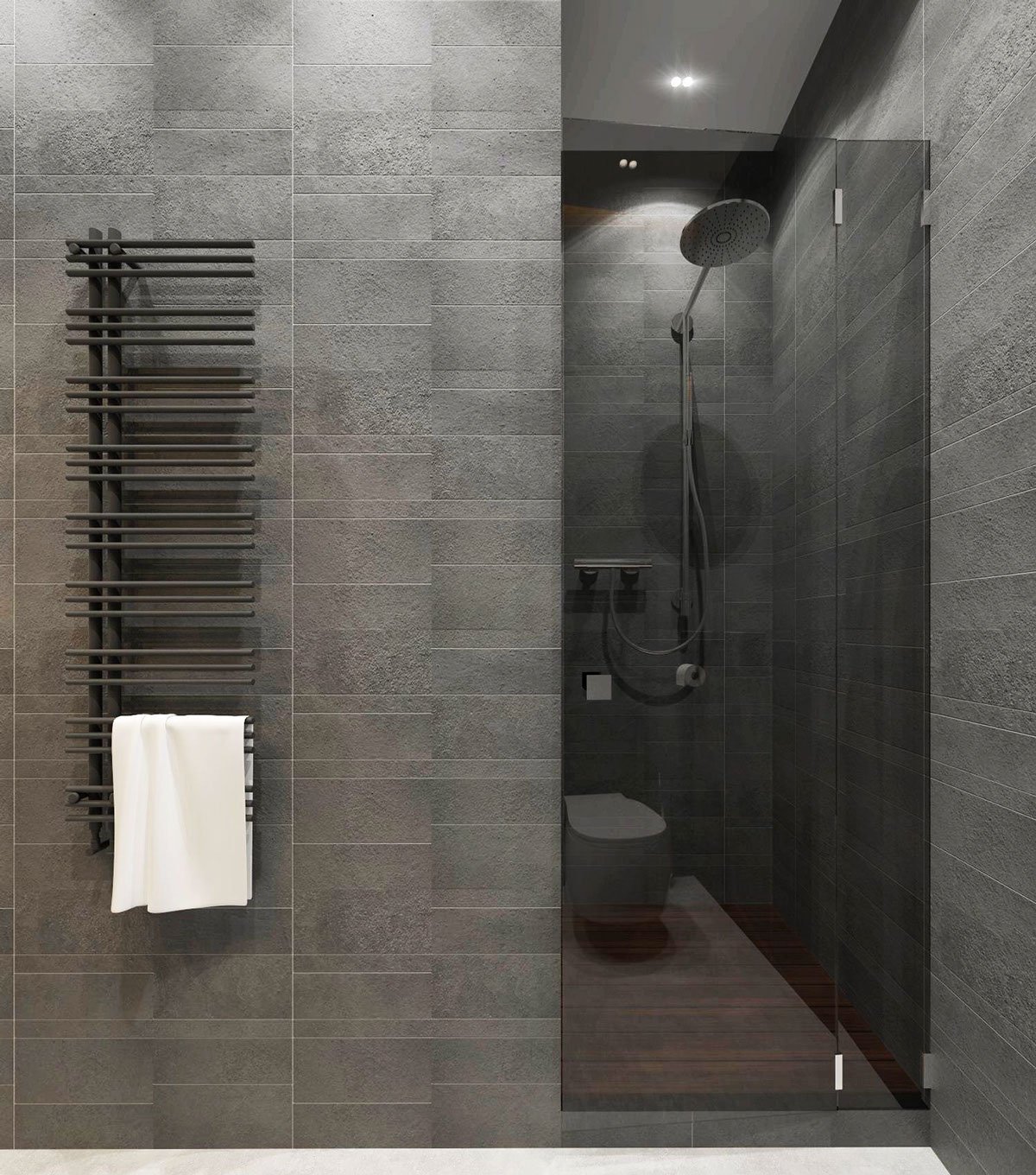 Luxury bathroom design with 2 levels and 2 styles.