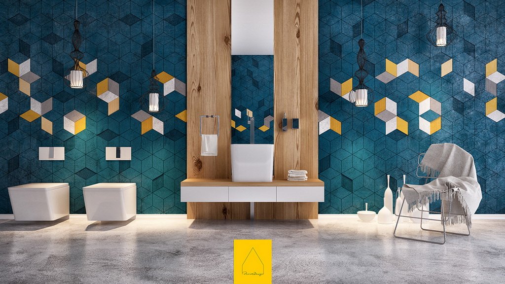 Wall patterns, bathroom tile patterns, beautiful colors