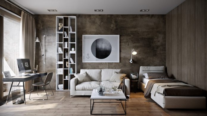 coffee-brown-room-design-ideas-01 ไอเดียแต่งห้องสไตล์โมเดิร์นสตูดิโอ โทนสีน้ำตาลกาแฟ