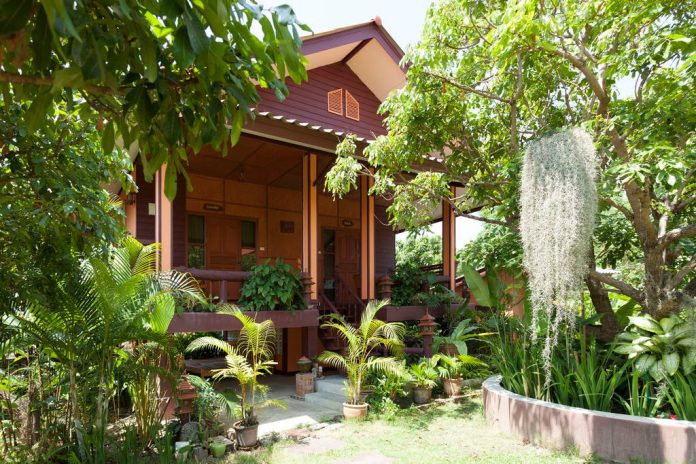 northern-thai-house-and-tropical-garden-01 แบบบ้านปูนยกพื้น บ้านประยุกต์ไทยภาคเหนือ จัดสวนสไตล์ทรอปิคอล